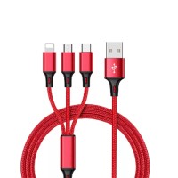 3-In-1 Fast Charging TYPE-C to Lightning, Micro, Type-C iPhone and Android Charging Cable
